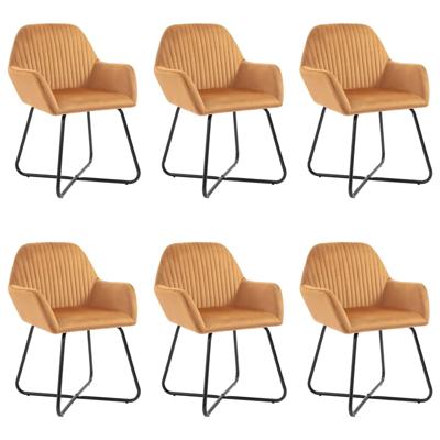 VidaXL Eetkamerstoelen 6 st fluweel crèmekleurig VidaXL Eetkamerstoelen 6 st fluweel crèmekleurig