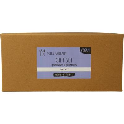 Yours Naturally Giftset 2 geurkaars&1x geurstokjes lavendel 1 Set