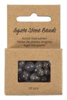 Creativ Company Kralen van agaat, d 6+8+10 mm, gatgrootte 0,9-1 mm, ca. 28 stuk, transparant grijs, 28 stuk/ 1 doos - thumbnail
