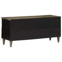 Tv-meubel 100x33x46 cm massief mangohout zwart - thumbnail