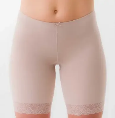 Dames boxershort lange pijpjes kant 38490 - Kanten broekje voor onder een jurk - Microfiber ondergoed