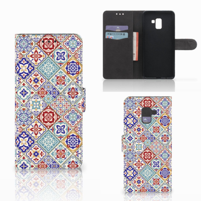 Samsung Galaxy A8 Plus (2018) Bookcase Tiles Color Samsung Galaxy A8 Plus (2018) Bookcase Tiles Color