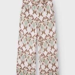 Name it zomer broek meisjes - wide fit - print beige - Nkfhamsa