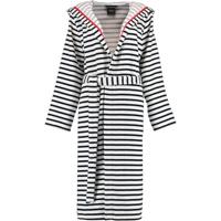 Cawö Cawö Dames Badjas met Capuchon 1243 Schwarz-weiss 40 - thumbnail