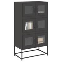 Hoge kast 68x39x123 cm staal zwart - thumbnail