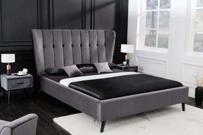 Chesterfield tweepersoonsbed KENSINGTON 160x200cm donkergrijs queen size gestoffeerd bed - 40605