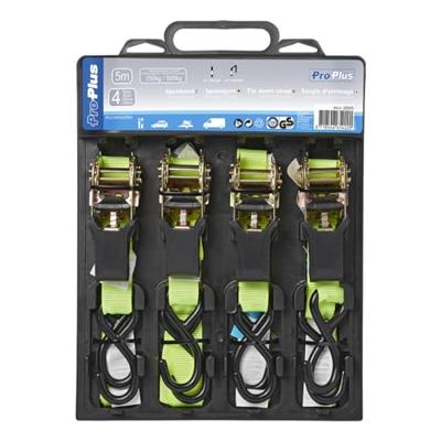ProPlus 4-delige spandbandenset met ratel en 2 haken 5 m 320205