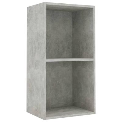 Boekenkast met 2 schappen 40x30x76,5 cm bewerkt hout betongrijs