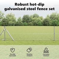 VidaXL Afrasteringspaal zilver 25 x 0,4 m (19 x 19 mm gaas) staal - thumbnail