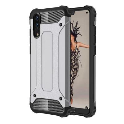 Voor Huawei P20 Cover Full-body ruige TPU + PC combinatie back cover (grijs)
