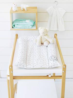 Verschoningsmatras VERTBAUDET Leeuwen welp wit gedrukte Verschoningsmatras VERTBAUDET Leeuwen welp wit gedrukte