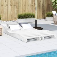 Ligbedden 2 st 205x60x31,5 cm massief grenenhout wit - thumbnail