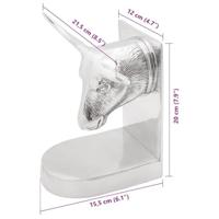 VidaXL Boekensteunen 2 pcs zilver 21,5 x 15,5 x 20 cm aluminium - thumbnail