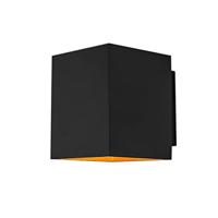 QAZQA Set van 2 design wandlampen zwart en goud vierkant - Sola - thumbnail