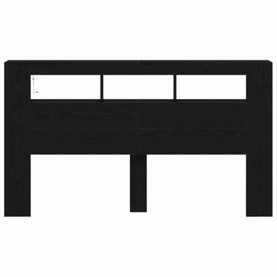 LED Hoofdbord Zwart eiken 180 x 18.5 x 103.5 cm Bewerkt hout