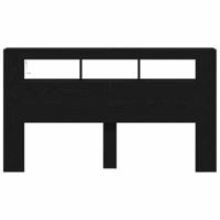 LED Hoofdbord Zwart eiken 180 x 18.5 x 103.5 cm Bewerkt hout - thumbnail