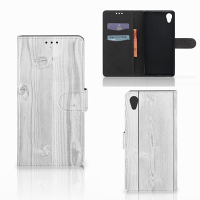 Sony Xperia XA1 Plus Book Style Case White Wood Sony Xperia XA1 Plus Book Style Case White Wood