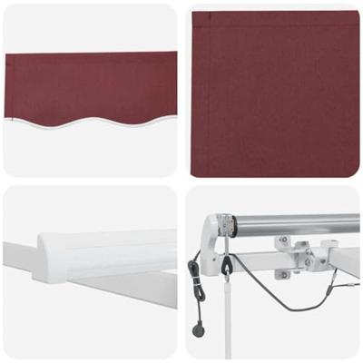 Luifel automatisch uittrekbaar met LED 400x300 cm bordeauxrood