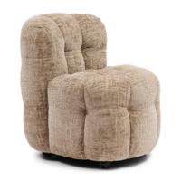 Rivièra Maison Eetkamerstoel 'Arosa' Op wielen, Chenille, kleur Taupe - thumbnail