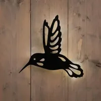 Anna's Collection Kolibrie solar metaal 32,5 cm x 4,5 cm x 35,5 cm zwart - thumbnail