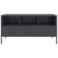 Tv-meubel 100,5x39x50,5 cm koudgewalst staal antracietkleurig - thumbnail