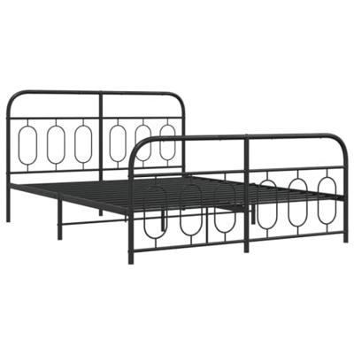 Bedframe met hoofd- en voeteneinde metaal zwart 140x200 cm Bedframe met hoofd- en voeteneinde metaal zwart 140x200 cm