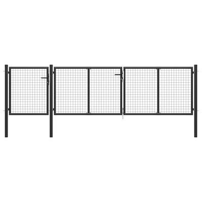 Tuinpoort staal 400x100 cm antraciet