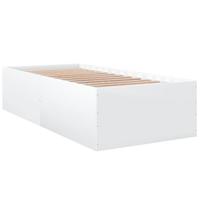 Bedframe bewerkt hout wit 90x200 cm - thumbnail