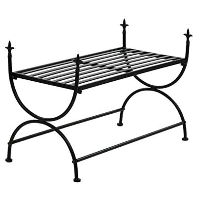 Bankje vintage stijl 83x42x55 cm metaal zwart - thumbnail