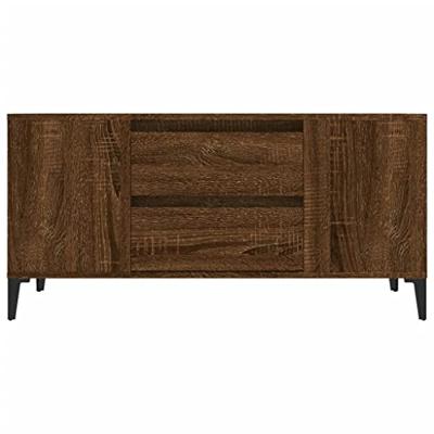 Tv-meubel 102x44,5x50 cm bewerkt hout bruineikenkleurig