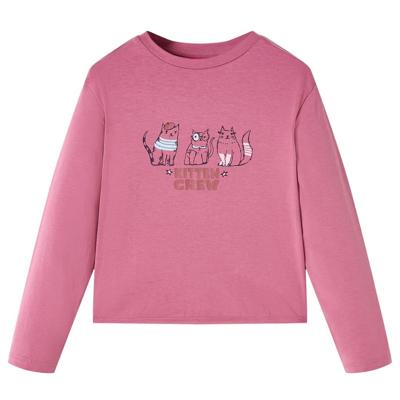 VidaXL Kindershirt met lange mouwen 116 frambooskleurig