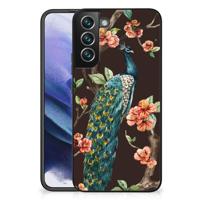 Samsung Galaxy S22 Plus Dierenprint Telefoonhoesje Pauw met Bloemen - thumbnail