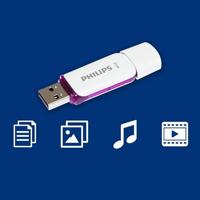 Philips FM64FD70B USB flash drive 64 GB USB Type-A 2.0 Paars, Wit - thumbnail