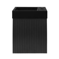 Fonteinkast BWS Sona Met Verticaal Reliëf Soft-close Mat Zwart - thumbnail