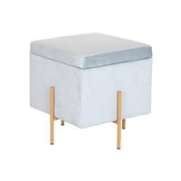 Voetensteun DKD Home Decor Grijs Metaal Polyester (45 x 45 x 45 cm) - thumbnail