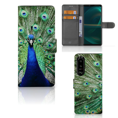 Sony Xperia 5III | Telefoonhoesje | Met pasjeshouder | Pauw Sony Xperia 5III | Telefoonhoesje | Met pasjeshouder | Pauw