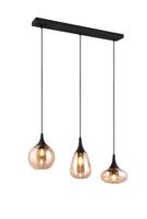 Trio 3-lichts hanglampLumina met amber glas - 317000313 - thumbnail
