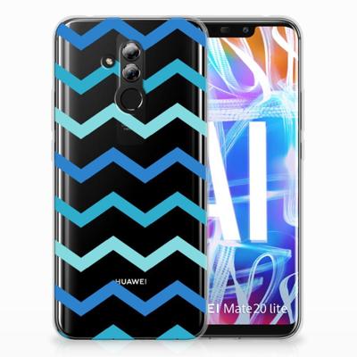 Huawei Mate 20 Lite | TPU bumper | Zigzag Blauw
