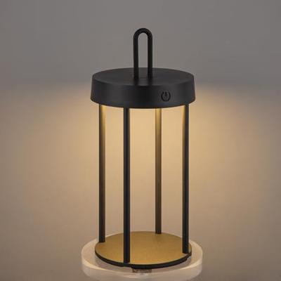 Draadloze Oplaadbare LED Tafellamp - Binnen & Buiten - Dimbaar - ø12.8 x 28.4 cm - Warmwit licht - 3000mAh - Zwart