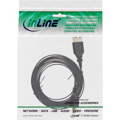 InLine 31820F USB-kabel USB 2.0 2 m USB A Mini-USB B Zwart