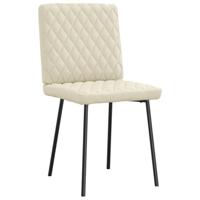 Eetkamerstoelen 2 st kunstleer crmekleurig - thumbnail