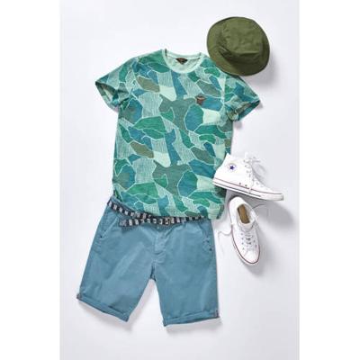 Short sleeve r-neck slub jersey ga blue surf