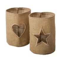 Boltze Home Windlicht finia helder glas jute øh15cm - thumbnail