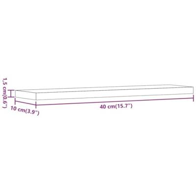 Wandschappen 4 st 40x10x1,5 cm bewerkt hout oud houtkleurig - thumbnail
