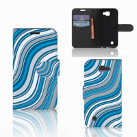 LG K4 Telefoon Hoesje Waves Blue - thumbnail