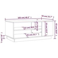Salontafel 102x55x43 cm bewerkt hout grijs sonoma eikenkleurig - thumbnail
