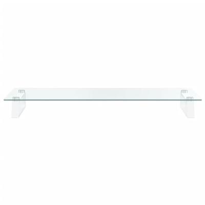 VidaXL Monitorstandaard 80x35x8 cm gehard glas en metaal wit VidaXL Monitorstandaard 80x35x8 cm gehard glas en metaal wit