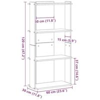 Boekenkast 3-laags 60x30x120 cm bewerkt hout gerookt eikenkleur - thumbnail