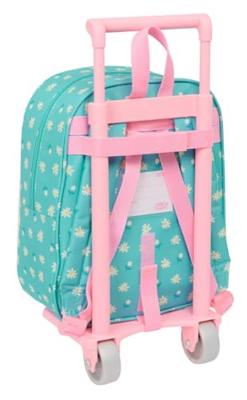 Schoolrugzak met Wielen Peppa Pig Pretty flowers Geel Munt 22 x 27 x 10 cm