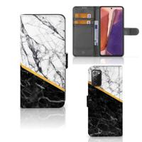 Samsung Galaxy Note 20 | Bookcase | Marmer Wit Zwart - Origineel Cadeau Man - thumbnail